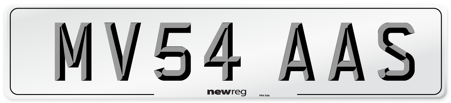 MV54 AAS Number Plate from New Reg